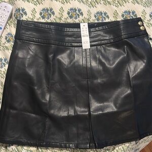 JCREW Center-pleat mini skirt in faux leather